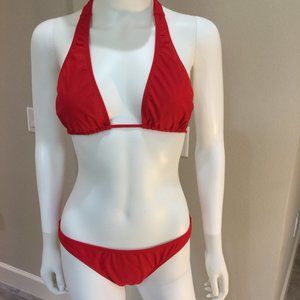 Sassy Bright Red Bikini with cinched bottoms